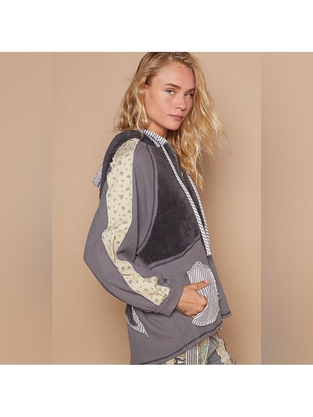 Pol Stunning Oversized Part Sherpa Heavy Patched Star on back - Picture 4 of 4